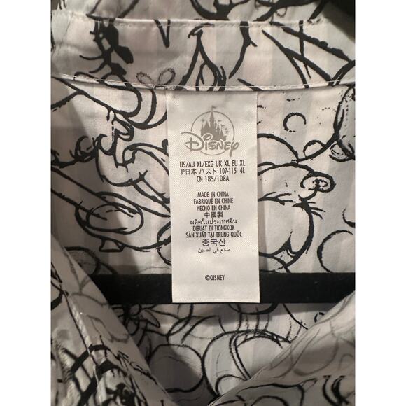 NWT Disney Parks Mickey and Minnie Mouse Sketch Button Down Shirt for Women XL - Picture 3 of 3
